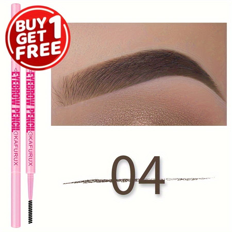 2pcs Eyebrow Pencil, Double-headed, Waterproof, Sweatproof, Lasting Makeup, , Brown, Earth Color, Grey, Black, Eyebrow Powder, Eyebrow Setting, Eyebrow Grooming