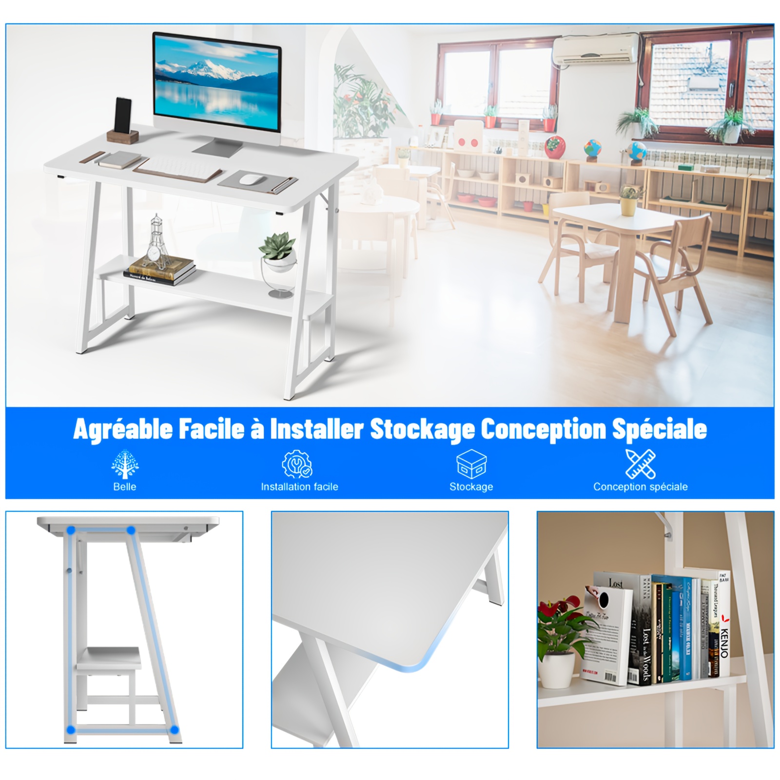 Compact Computer Desk Measuring 80 X 50 X 73 Cm, Featuring 1 Open Shelf, Suitable For Home Office Or Study