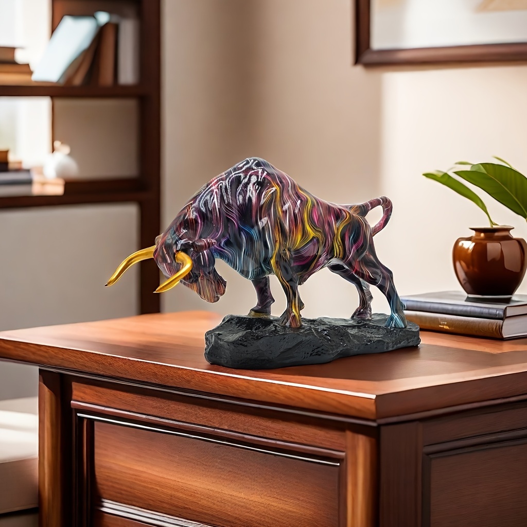 

Stunning Bronze Bull - Of Power & Wealth | Elegant Resin Art For Home And Office Decor, Room Decor