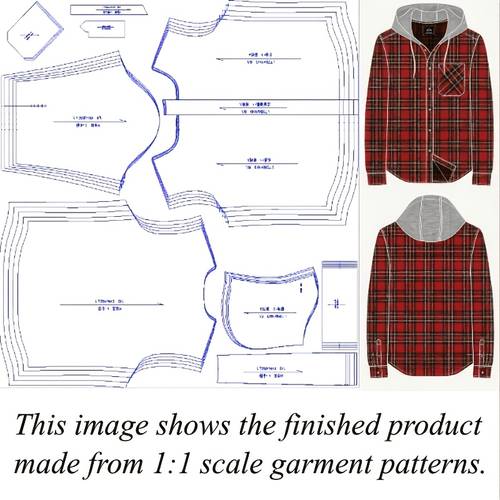 item picture a hooded shirt sewing pattern intended for making patterns not as a finished garment it a total of 5 sizes from xl and 2xl suitable for your own unique charm clothing by selecting your fabric