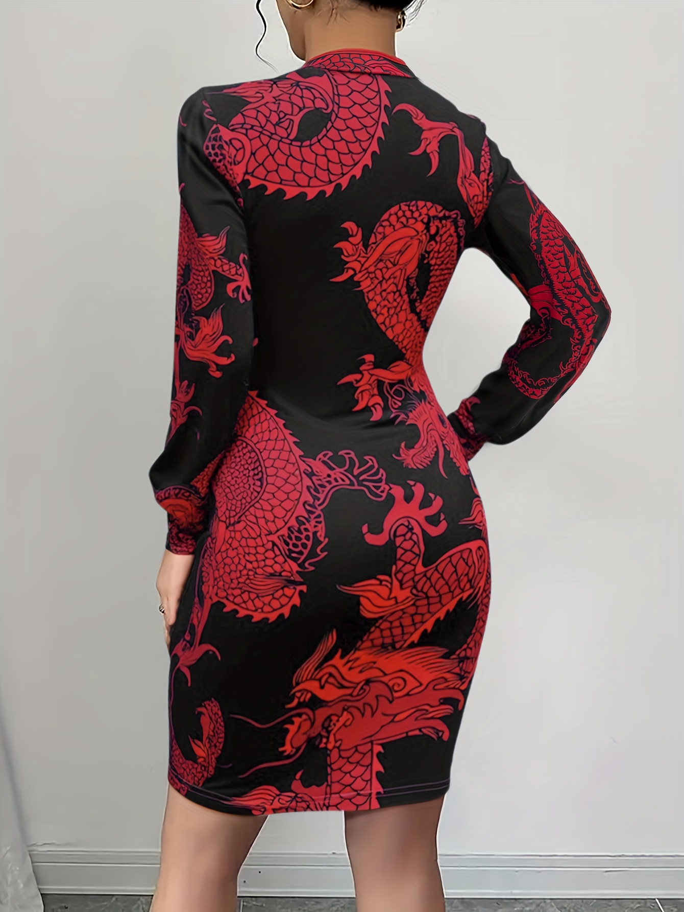 new chinese style oriental vintage red printed dragon - Temu United Kingdom