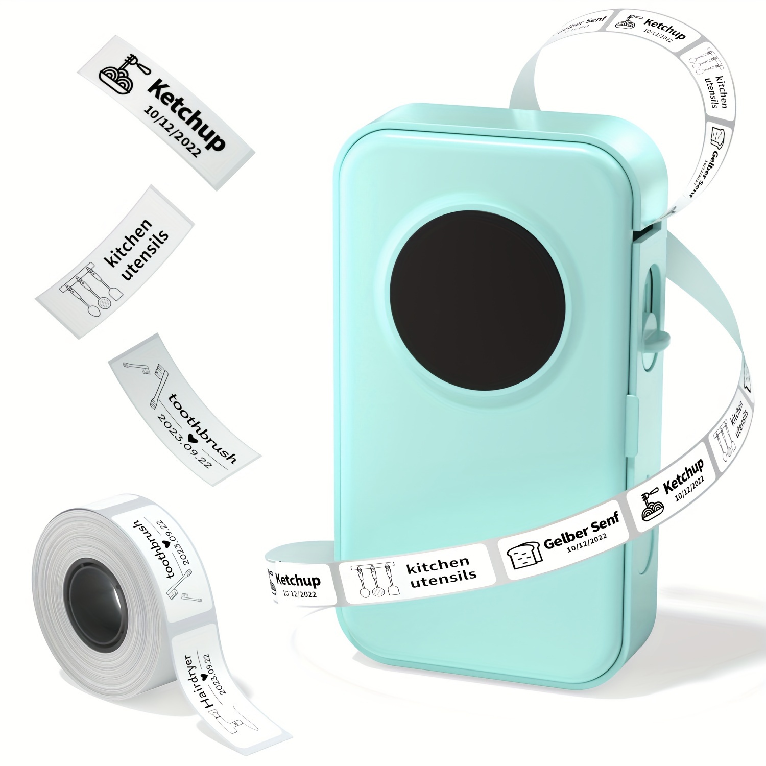 MARKLIFE Etiqueteuse Imprimante Etiquette Code Barre Mini Machine a Etiquettes  Autocollantes Label Maker Bluetooth Thermique P50 Compatible avec Les  Smartphone et PC pour Maison Petites Entreprises : : Fournitures  de bureau