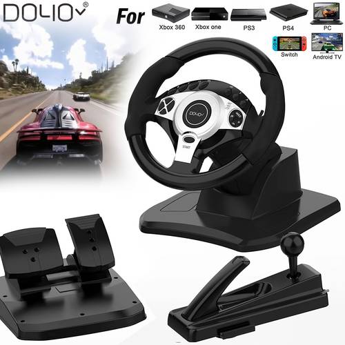 game steering wheel 270 900 dual motor driving with paddle shifters gear stick kit for x s ps3 ps4 pc one 360 switch