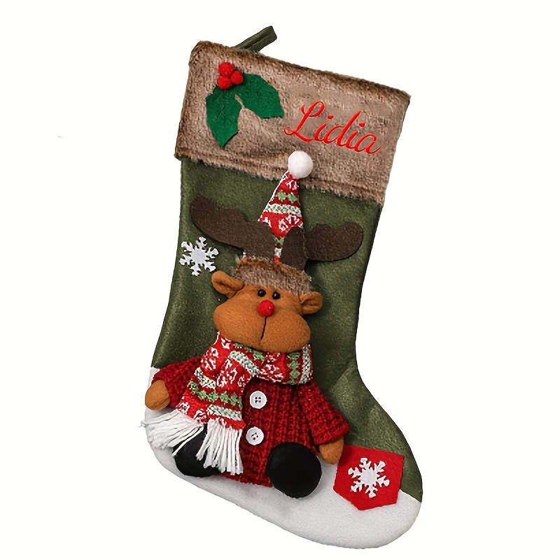 TEMU Personalized Embroidery - Names Or Text, Large Christmas Gift Stockings, Christmas Tree Ornaments, Decorative Gift Bags, Christmas Home Items,