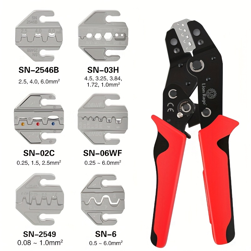 Sn Wire Crimping Pliers Set: Quick, No-disassembly Jaw Replacement, Cold Crimping Terminal Pliers, Spring Insert Crimping Pliers, Electrician's Pliers Set