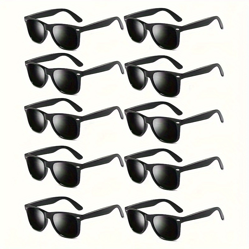 

10pcs Retro Square For Women Men 80s Mirrored Lens Fashion Anti Glare Shades For Driving Beach Travel Fashion Glasses