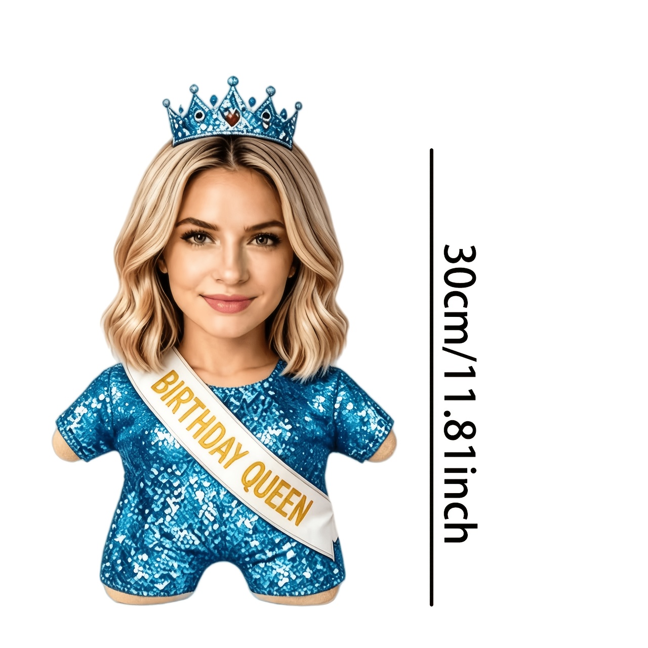TEMU Custom Personalized Photo Birthday Queen Queen Face Pillow, And Shape Decorative Cushion, Home Decor Pillow, Suitable For Sofa And Bedroom,