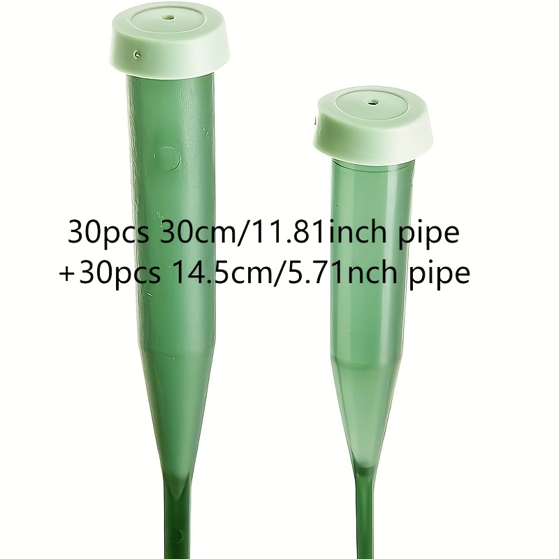 E-shop 60 Stück Blumenstielröhrchen mit Deckeln, 30 Stück große + 30 Stück kleine grüne Stielröhrchen, geeignet für einzelne Stiele, Bastelbedarf,