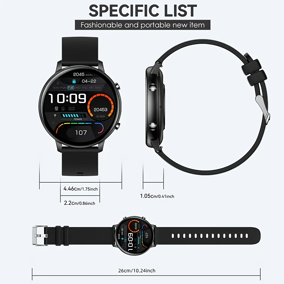 Upgraded Smart Watch (Answer/Make Calls), 3.53 cm Display Smart Watch for Women Men, with Wireless Call/Receive Messages, Alarm Clock, Music Playback, Support Multiple Sports Modes, Step Calorie Counter for iPhone And Android Phone Watch
