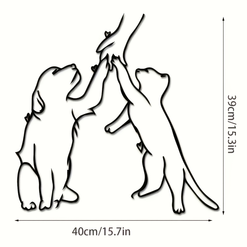 TEMU 1 Minimalist Style Friendship Silhouette Metal Wall Decoration - Art, Modern Gift, Suitable For Living Room, Bedroom, Office - Owner's