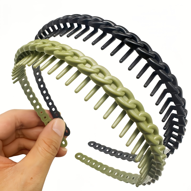 Image of 2pcs Fashion Women's Headband/hair Tie/wide Band Headband Face Washing Headband Anti-slip Toothed Hair Clip, Handmade Headband Matte Material Accessory Heart Headband