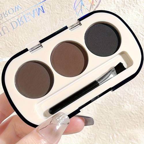 1pc 3 color eyebrow powder set with brush matte natural sweat proof fade resistant suitable for face makeup dream