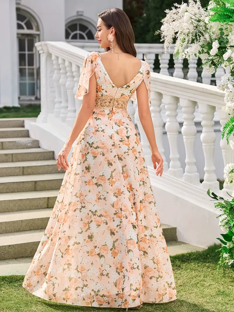 graduation dresses flowy Blush Pink Chiffon Prom Dress with Beading Rhinstone, Flowy Backless G cherishgirls