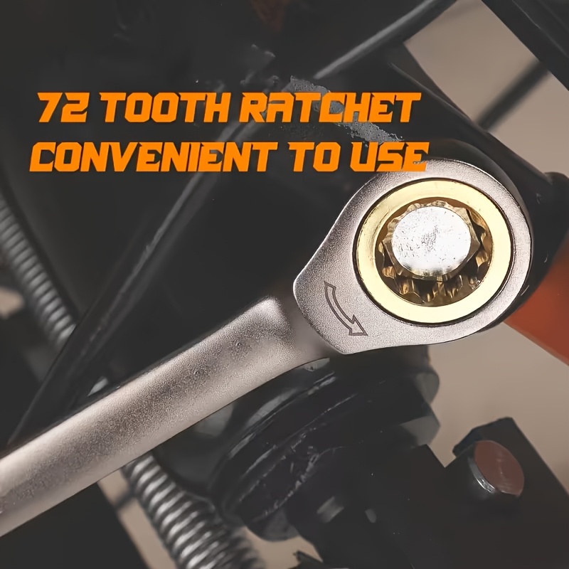 11pcs Wrench Set, Black Nickel Ratchet Wrench, 72-tooth Precision Gear Is More Practical-open and Closed End Design, Chrome Vanadium Steel Durable Material, Ergonomic Grip. Suitable for Car, Bicycle and Home Maintenance (including 1 Black Nickel