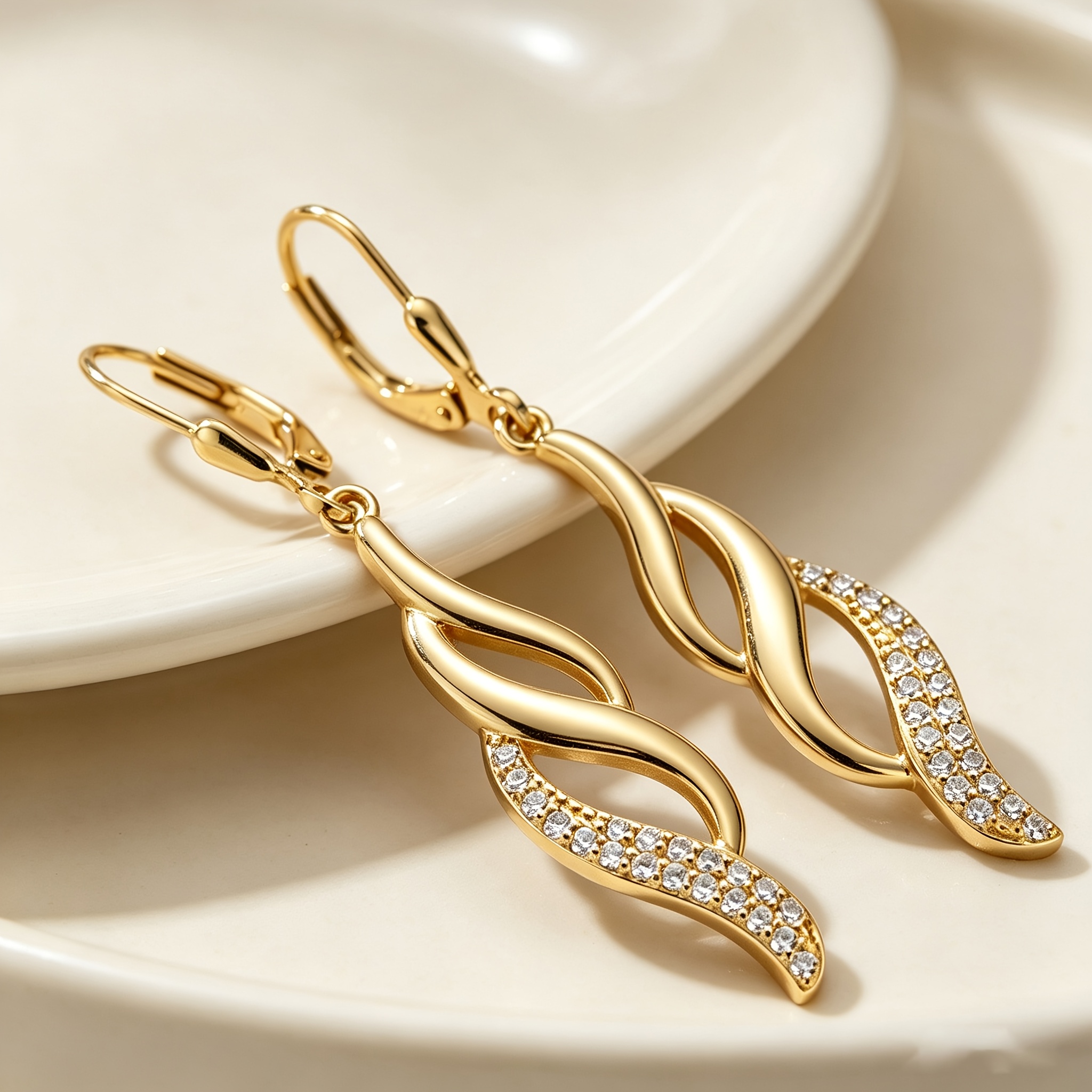 TEMU 1 Pair Fashionable Elegant Retro Light Luxury Geometric Spiral Exquisite Tassel Long Earrings, Versatile Unisex Stud Earrings Suitable For Daily