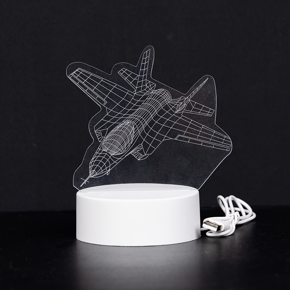 Creative Luminous Fighter Jet Model Table Lamp