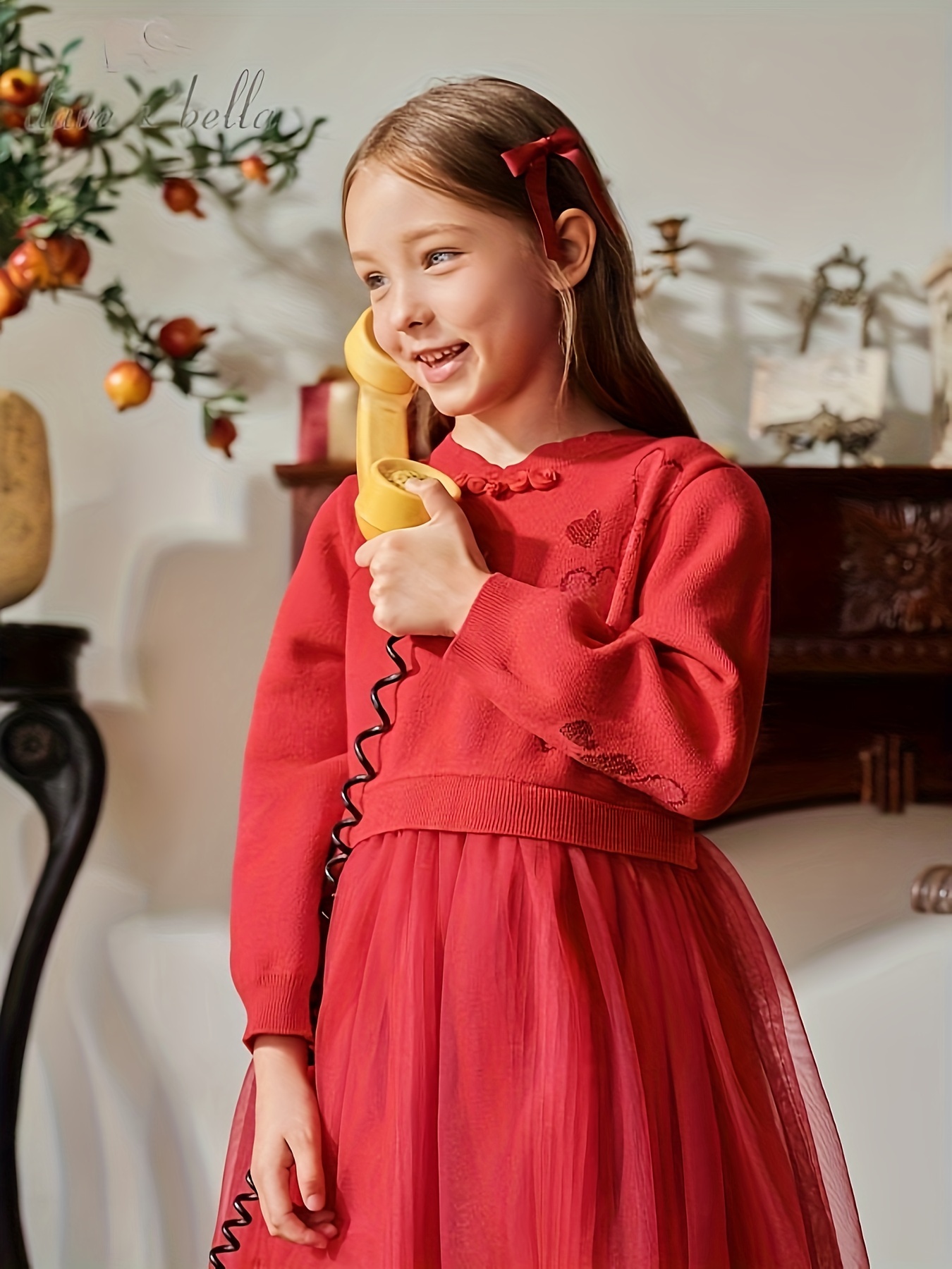 open lace back dress Balmain Kids Girls Red Dress main image 0