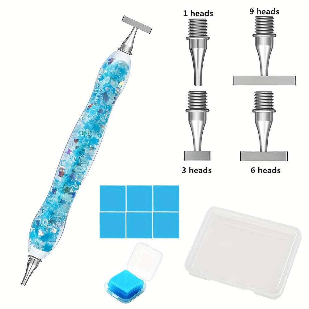 New Threaded Diamond Painting Dot Drill Tool, Versatile Stainless Steel Screw Thread Tips, 1 Resin Pen + 4 Threaded Pen Tips With Storage Box + 6 Glue With Storage Box