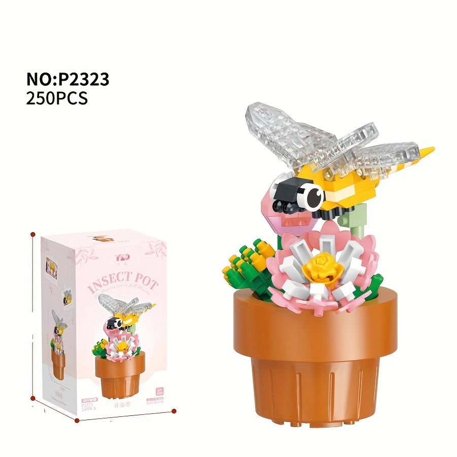 Insect Flower Building Blocks Home Office Decoration Christmas Gift