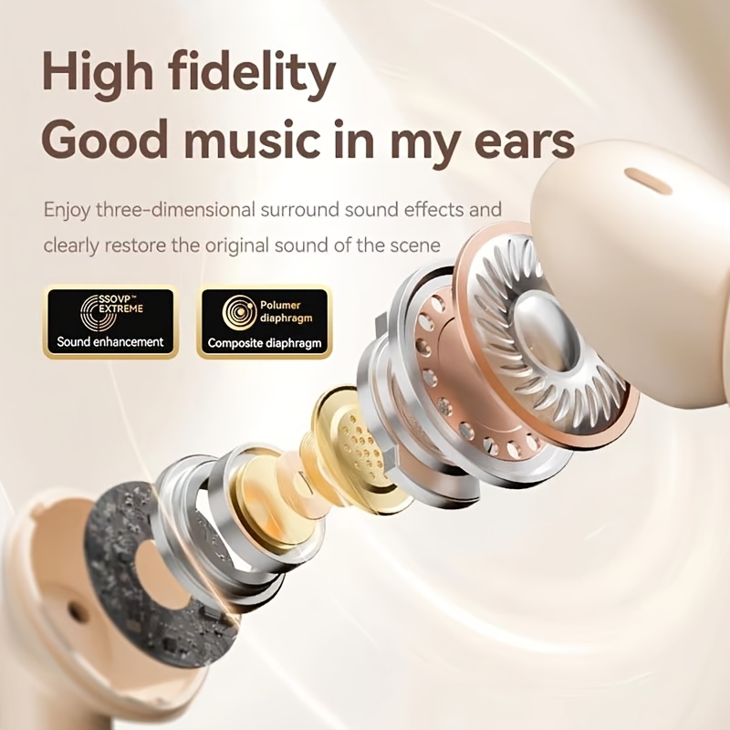 Touch Control Wireless Earbuds with LED Display - HiFi Stereo Sound, Lightweight & Compact Design for Gaming, Running & Cycling