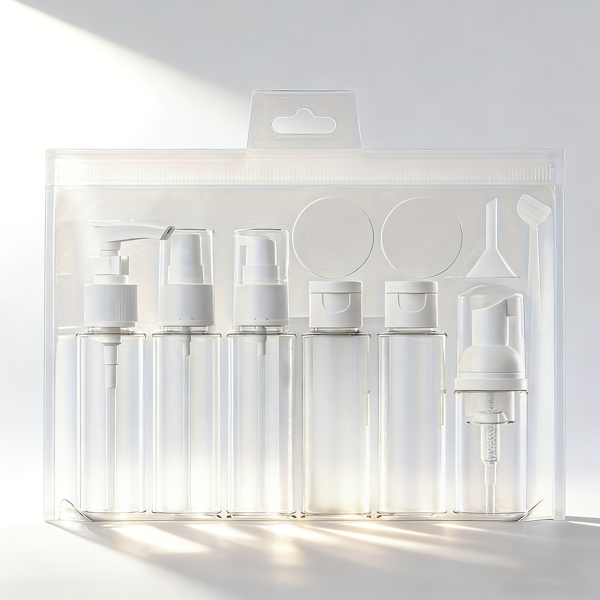 TEMU 11pcs Black And White Portable Travel Refillable Bottle Set For Cosmetics, Spray Bottles, Shampoo, Body Wash, Foam Bottles, Lotion, And Cream