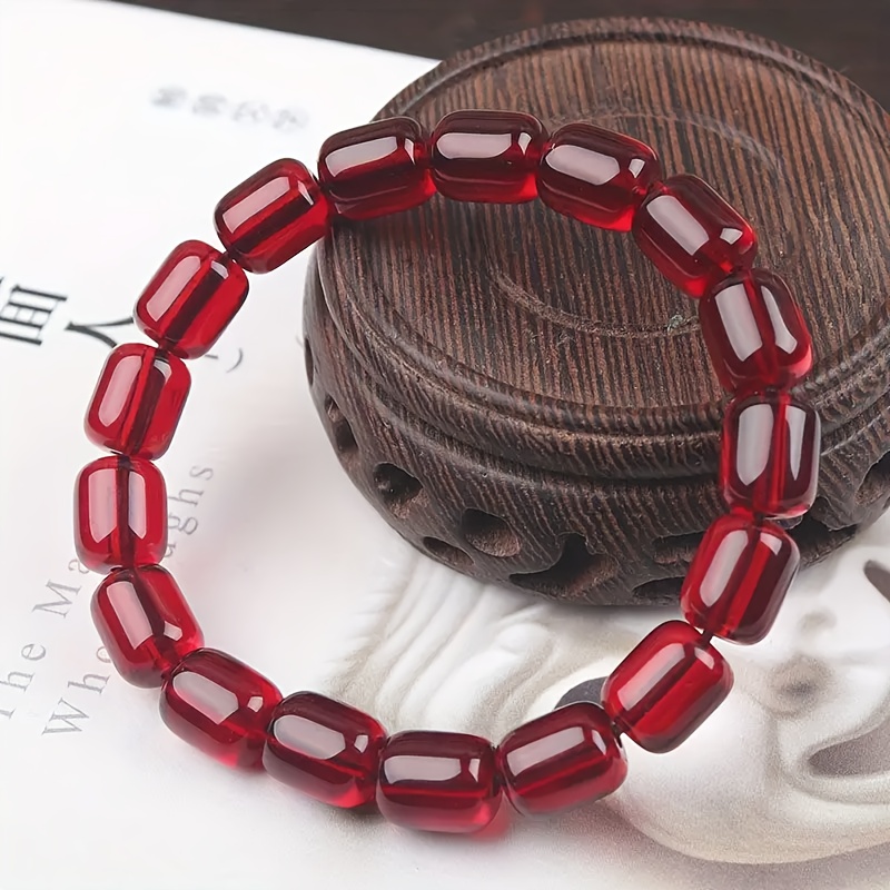 E-shop Hühnergelb Blutbernstein Vintage Honigbernstein Armband Ethno-Stil Unisex Gebetskette Natürlicher Rohstein Schmuck Geschenk