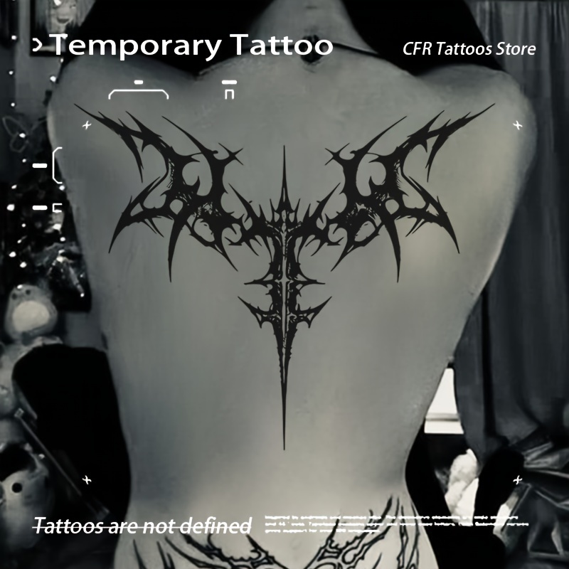 gothic devils wing temporary tattoo stickers waterproof herbal juice design for men women hip hop punk body art party charm gift back tattoo   tattoo for stylish look punk goth jewelry