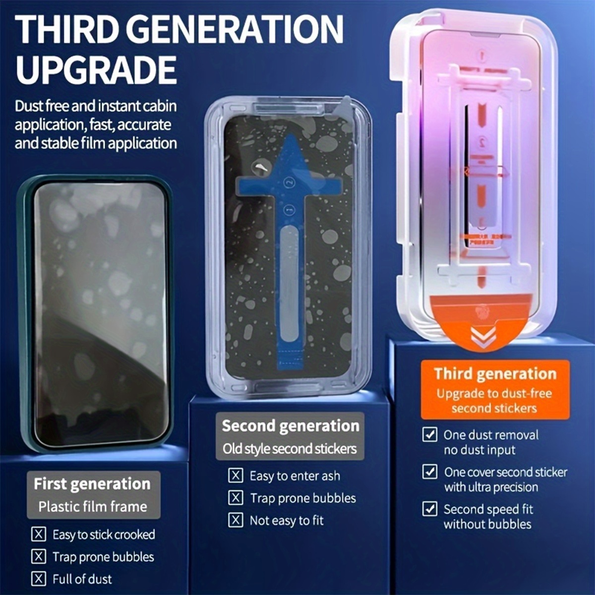 2pcs 9D Full Coverage Tempered Glass Screen Protectors with Automatic Dust Removal - Suitable for Iphone 17 Pro Max, 17 Air, for Iphone 16 Pro Max, 16E, 15, 14 Plus, 13, 12 Mini, 11 Pro Max, X, XS MAX, XR, HD Transparent, Scratch-Resistant