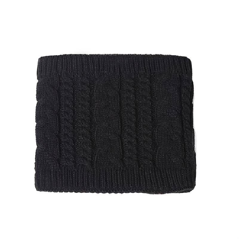 TEMU 1 Winter Outdoor Cold-resistant Knit Scarf With Fleece For Men And Women, Winter Accessories, Winter Essentials, , Winter Scarf, Winter Wear,