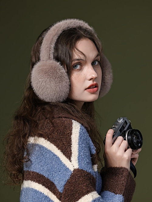 Warm Ear Covers Sweet Sister Versatile Autumn and Winter Riding Commuting Large Ear Covers Thickened Imitation Mink Plush Ear Warmers details 3