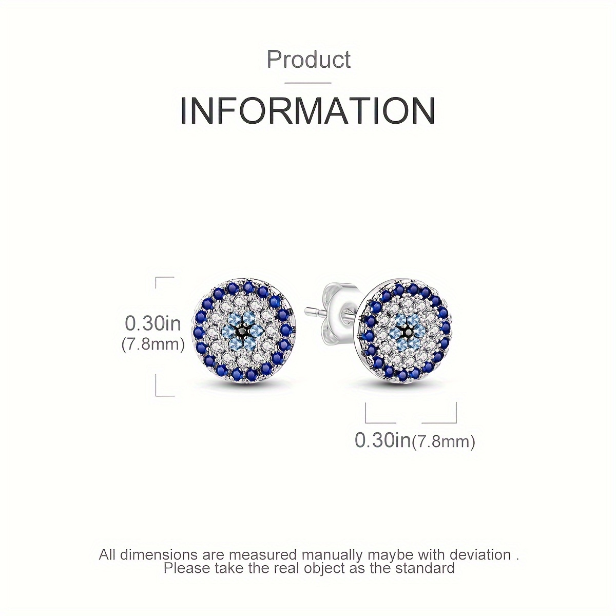 925 Silver Sparkling Zirconia Women's Earrings 1 3 Grams