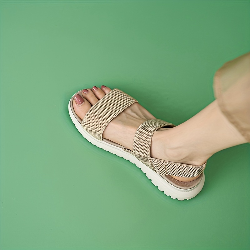 женские однотонные летние сандалии повседневные туфли без