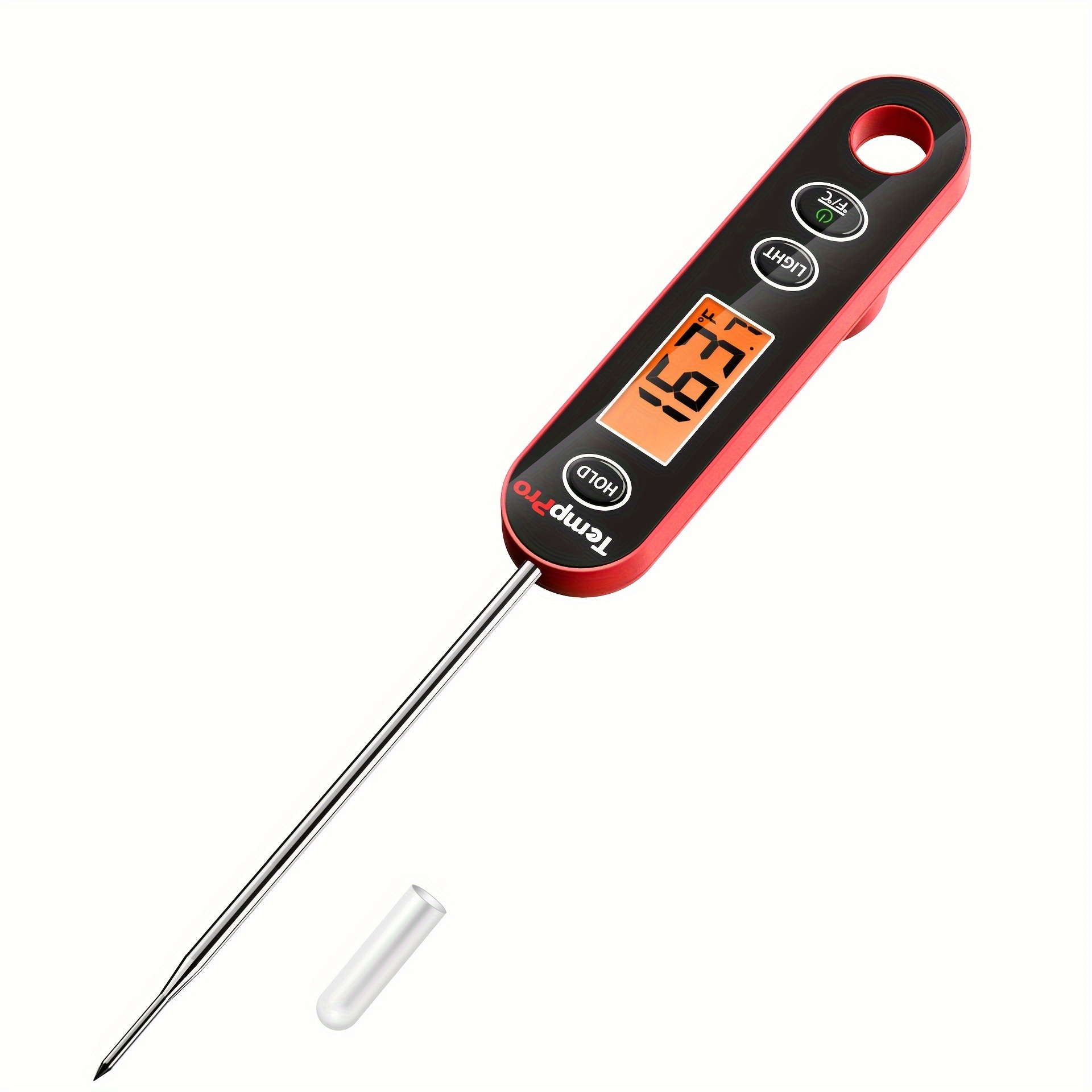 

Temppro Ic6030 Digital Meat Thermometer With 4.72" Long Probe Kitchen Instant Read Meat Thermometer For Bbq Grilling Oil Deep Fry Candy, Cookingthermometer With Large Backlit Display