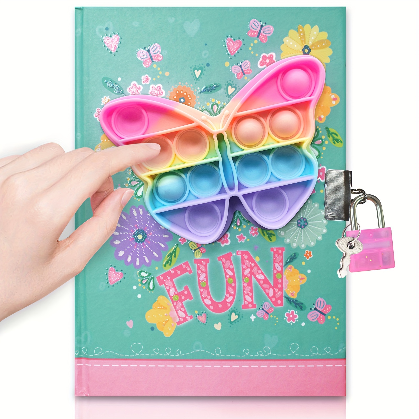 

Pop Diary Girls With Lock, Fidget Diary Girl's Journal 7.5 X 5.3 Inches 160 Pages, Journal For Teenagers School Writing Drawing Gifts