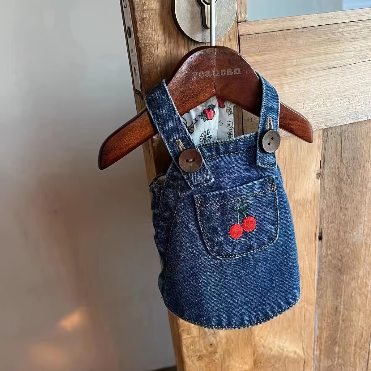 Petal Denim Overalls Dress, Cute Dog Clothes, Autumn Outfit For Teddy, Maltese, Yorkshire Terrier Pets