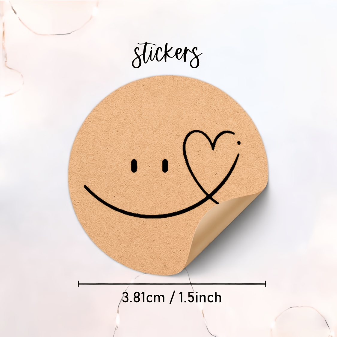 TEMU 72 Autocollants Cadeaux Ronds en Papier avec aux Yeux de Cœur, Parfaits pour Décorer des Sacs de Bonbons, Sceller des Enveloppes et des