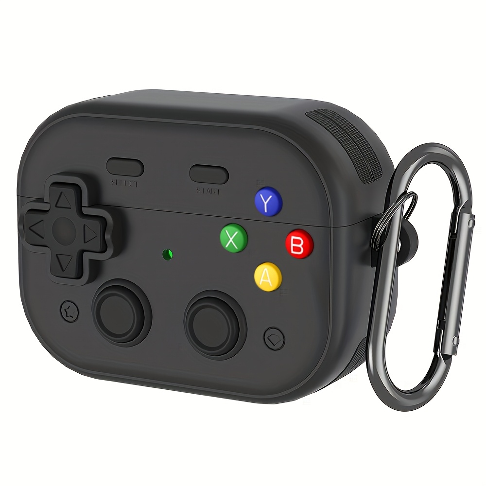 TEMU Étui rétro de console de jeux compatible avec Apple AirPods 5 (2026) et 4 (2024), étui antichoc adapté aux /Pro 2, comprend une boucle