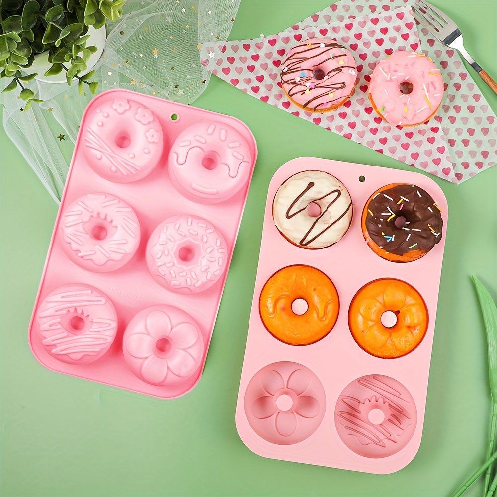 

Silicone Donut & Cake Baking Mold - 6-cavity, Easy To Clean, Valentine's, Day, Thanksgiving | Essential Kitchen Tool For Home & Restaurant Use