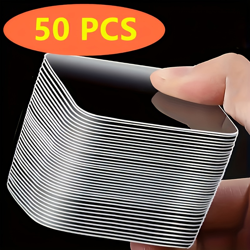 TEMU 50pcs Of Strong Double-sided Tape: Easily And Temporarily Hang Pictures And Carpets