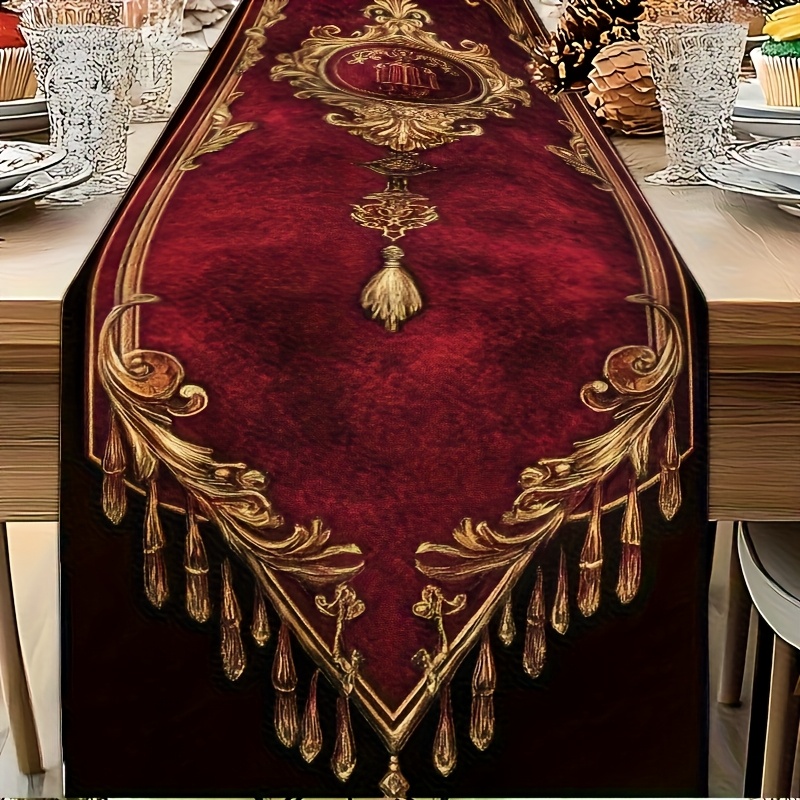 TEMU 1pc Elegant Table Flag, Gorgeous Christmas Table Decoration, Luxurious Wedding, Banquet, Party Decoration, Suitable For Home, Kitchen, Banquet