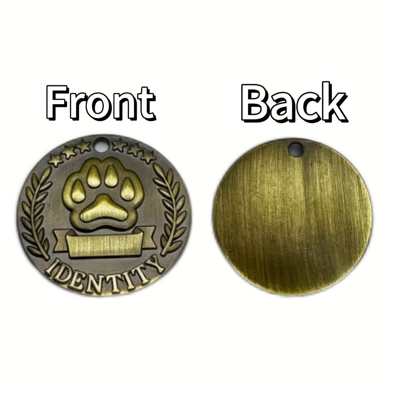 TEMU Plaque d'identification métallique personnalisée pour animaux - Accessoire gravable pour collier de chien avec nom, téléphone et adresse, plaque