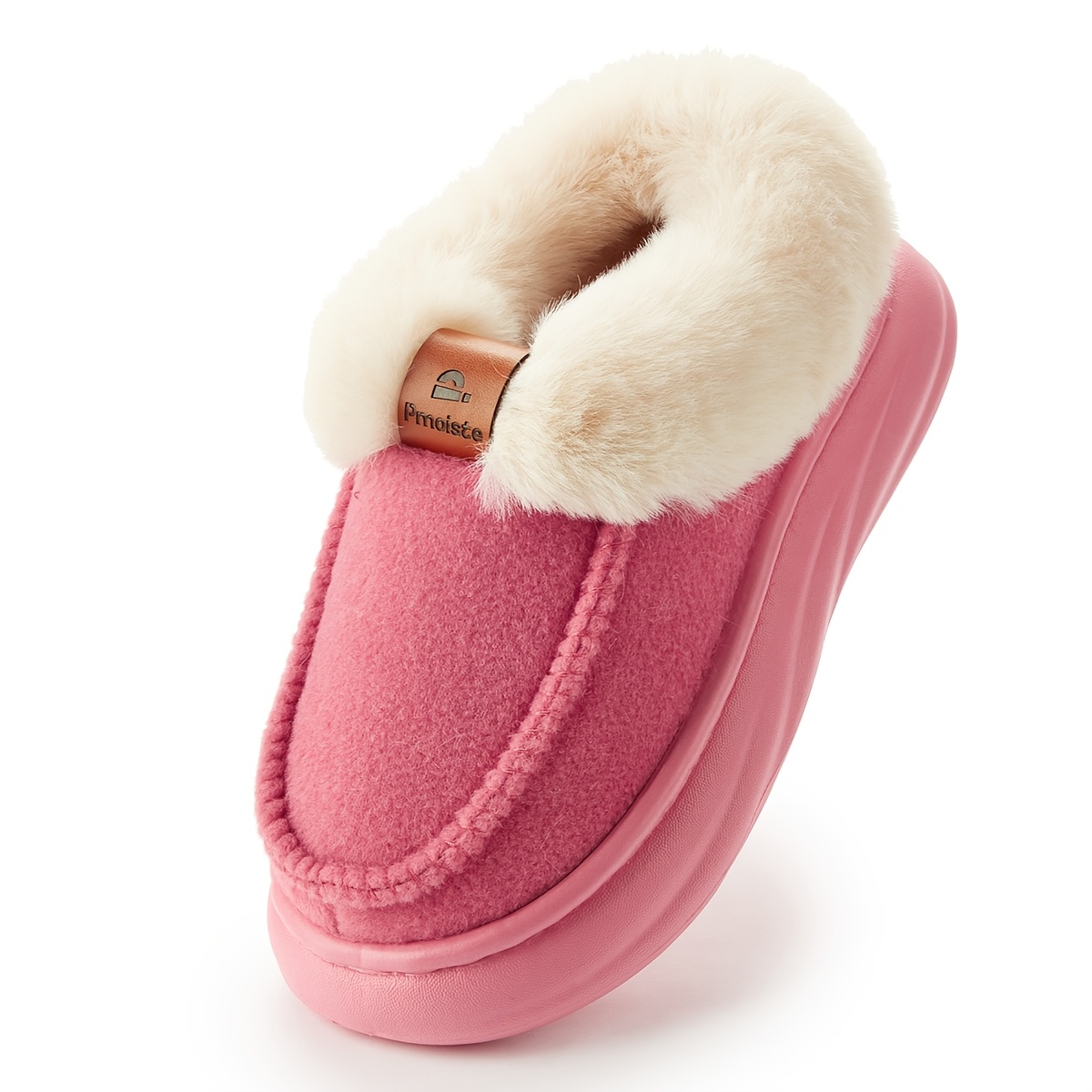 TEMU Pmoiste Arch Support For Women Slippers Wide Width Felt Suture Mark Shoes Memory Foam Warm Slipper Indoor Outdoor Wide Fit Shoes