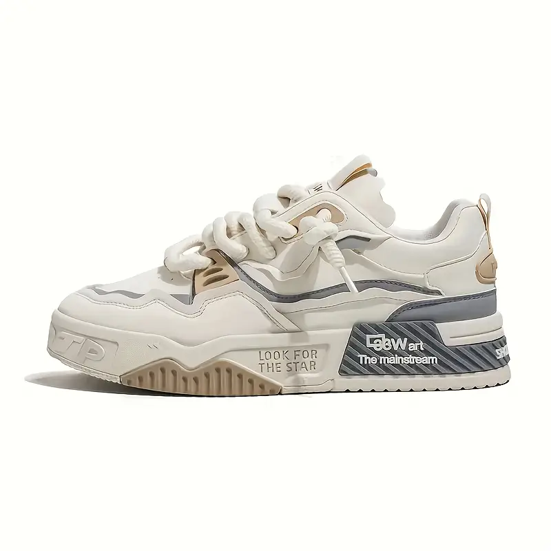 1 par de zapatillas casuales para hombre - cómodas zapatillas de skate de con forro de transpirable, de pvc , versátiles para viajes , caminatas y atuendos casuales, zapatillas de skate, calzado de viaje, zapatillas modernas, forro de interior Detalles del producto 4