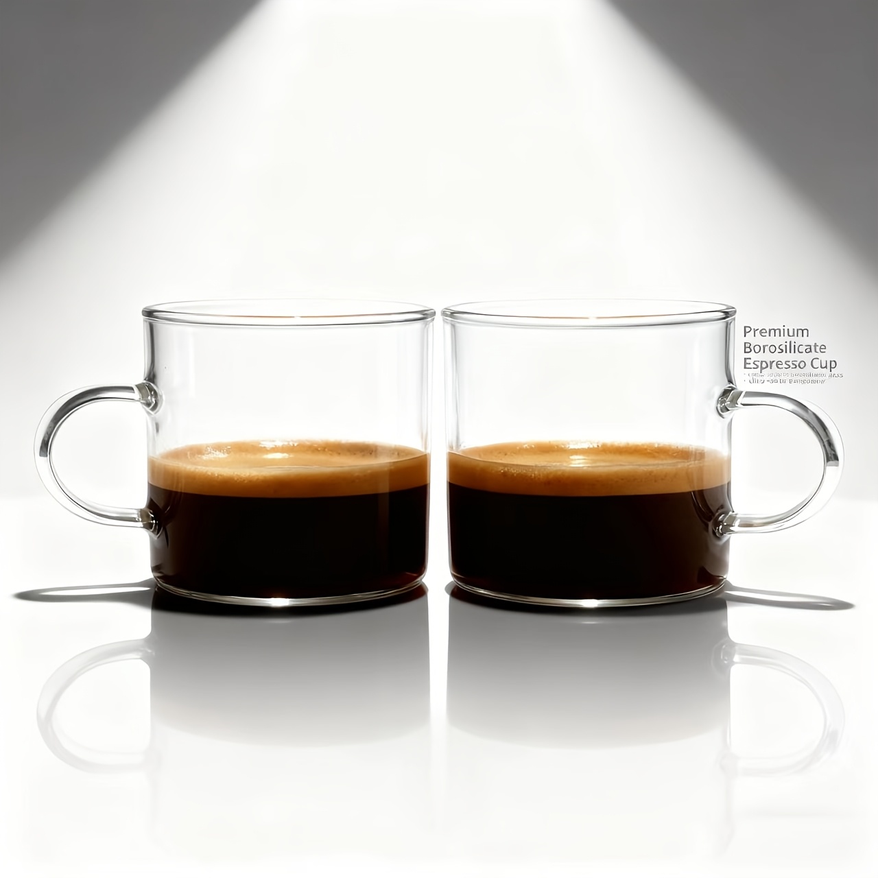 TEMU Juego de 2/4 piezas, vaso de para espresso de 110 ml/3.87 oz, , taza de cristal transparente para leche con asa, accesorios de café, ideal para