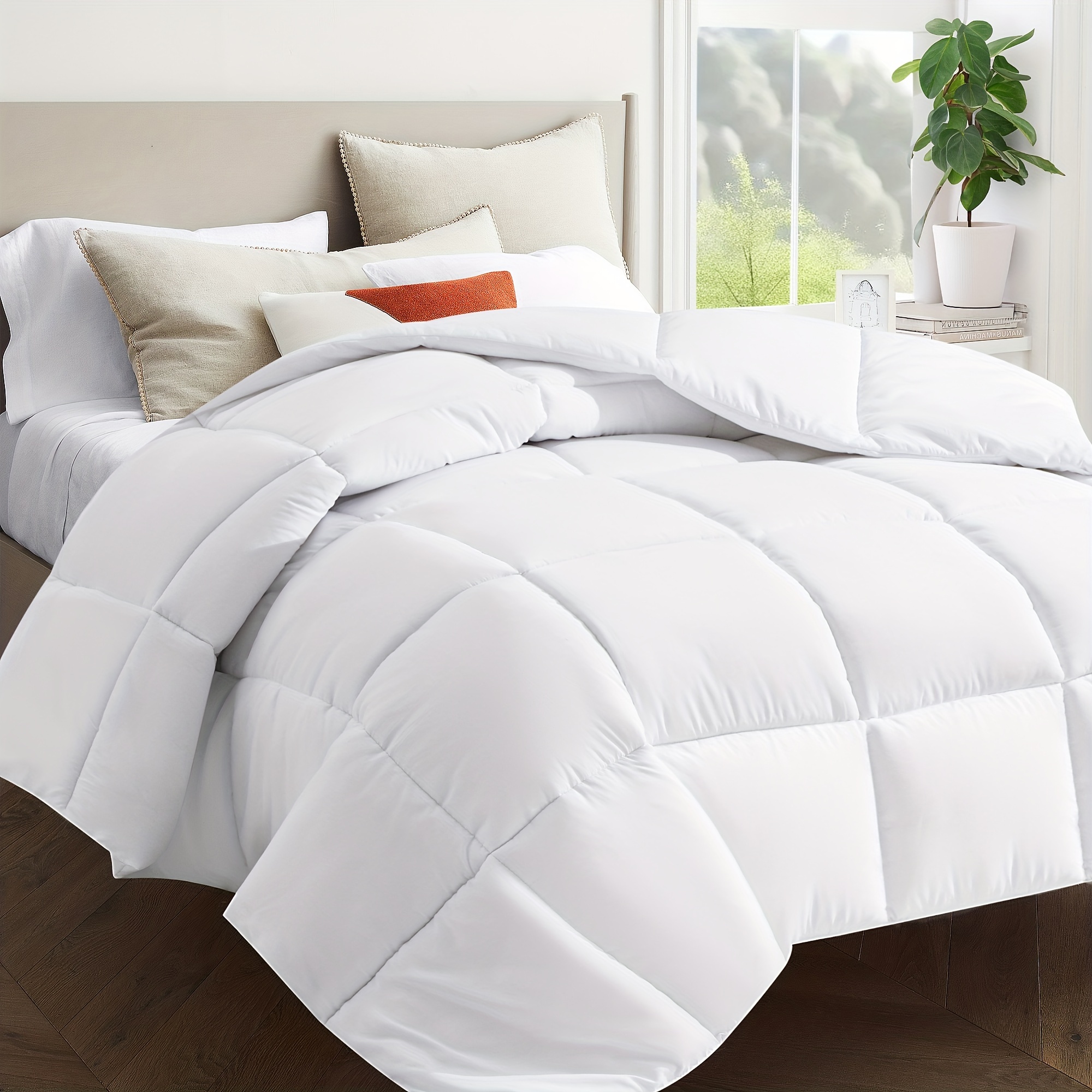 

Comforter Duvet Insert - All Season Down Alternative Quilted Bed Comforters With Corner Tabs - Machine Washable