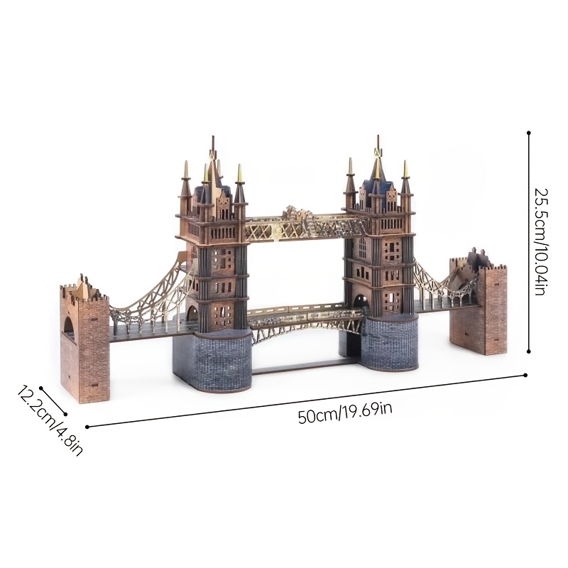 Image of Handmade Wooden 3d Puzzle London Bridge Assembly Model Kit Architectural Scene Assembly Model, Creative Desktop Decoration, Model Assembly And Collection, Model Making And Hobby Cultivation