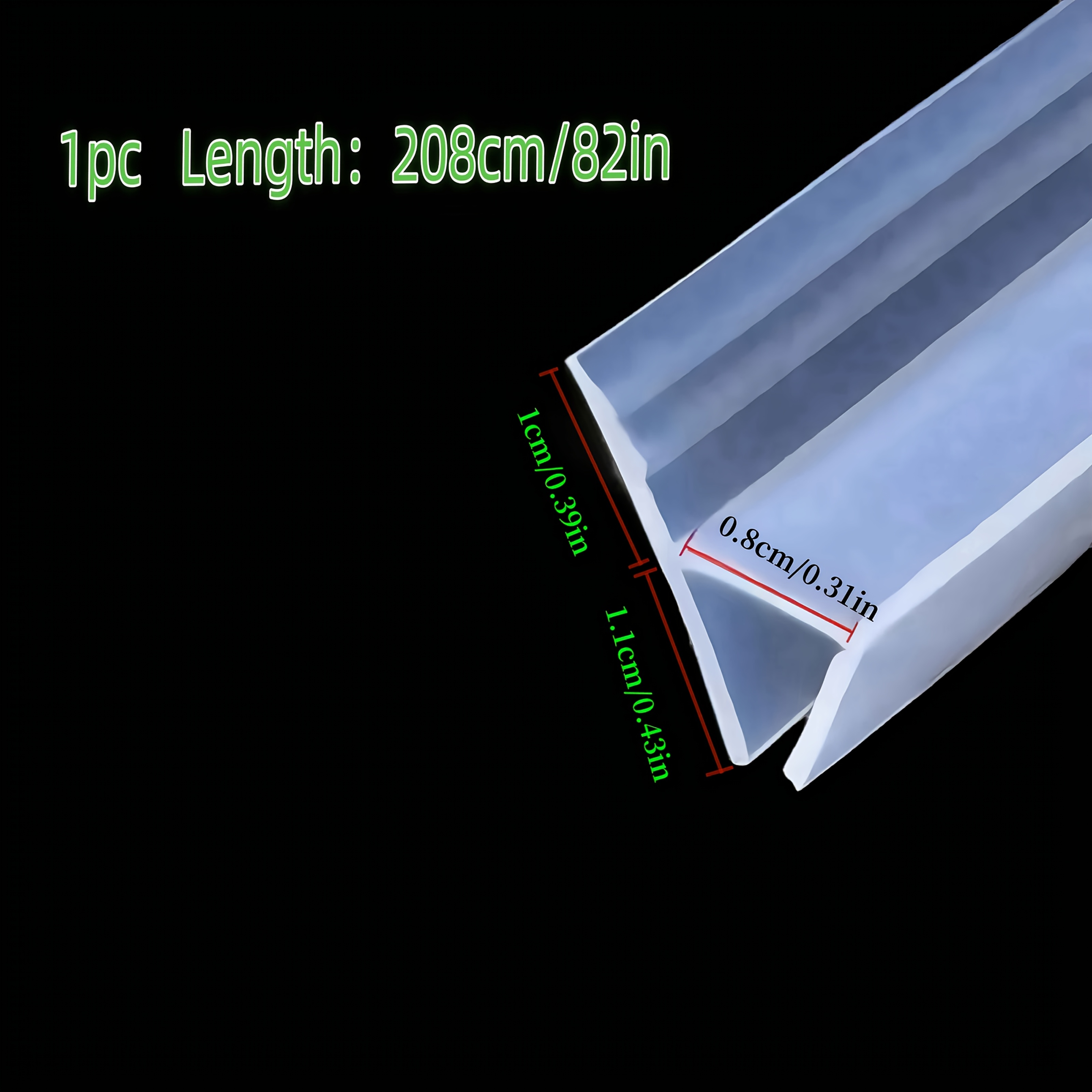 Image of 82-inch Glass Door Seal Strip, H-shaped Flexible And Cuttable Seal, Waterproof And Windproof For Home And Office Use, Durable And Well
