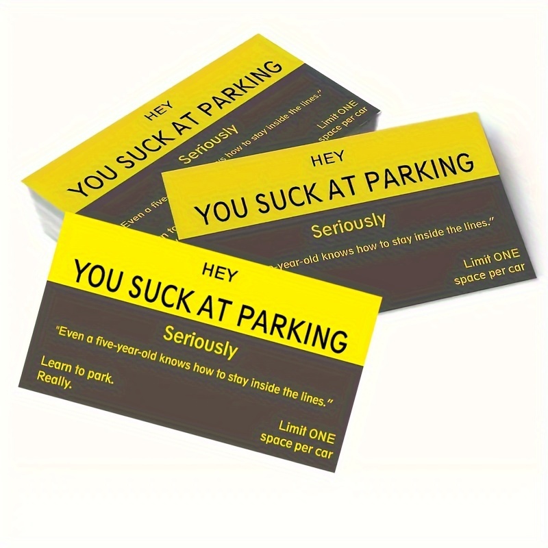 

50pcs Funny Parking Card, Parking Warning Card, Learning To Park Tip Card