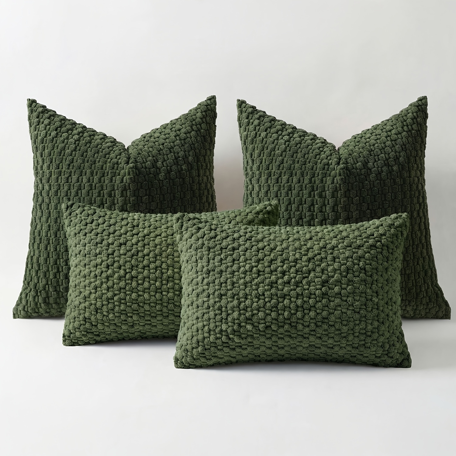 TEMU 4pcs, Soft Striped Corduroy Throw Pillow Covers, Decorative Cushion Covers For Couch Room, 18in*18in&12in*20in, Boho Farmhouse Home Decor, Cozy