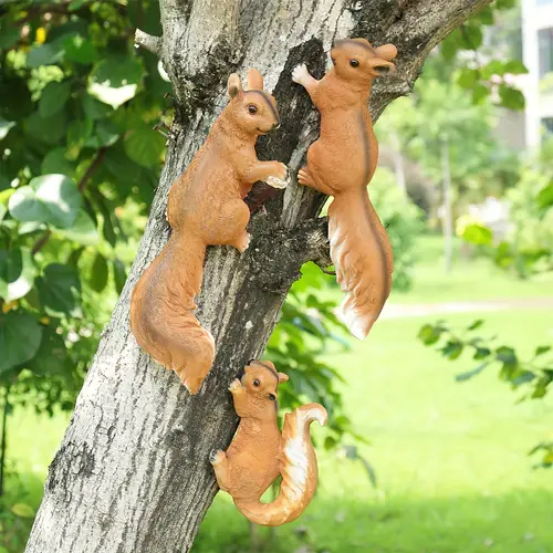 squirrel figurine outdoor statues garden statues squirrel decor christmas ornaments thanksgiving decorations autumn decor christmas tree decoration animal ornaments courtyard garden decorated with trees
